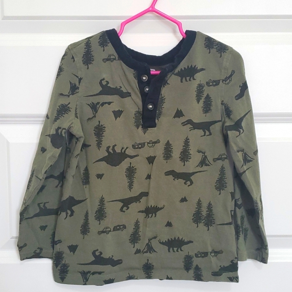 Old Navy Dinosaur Long Sleeve Henley Shirt